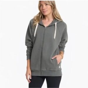 Women’s Vuori Restore Oversized Full Zip Hoodie Long in Dusty Pine XS